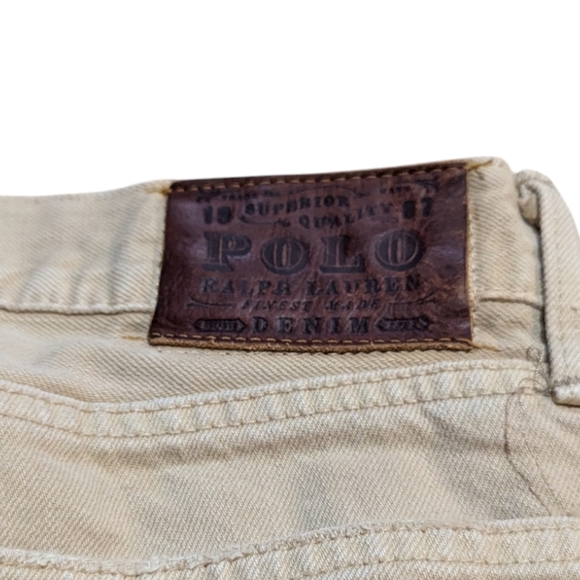 Polo Ralph Lauren Mens Jeans 33x32 Light Beige Cream - Picture 3 of 9